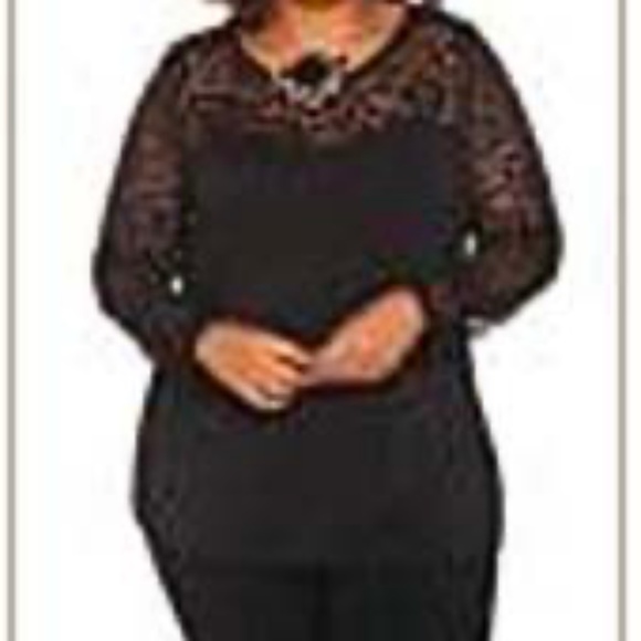 LACE SWEETHEART TOP, BLACK, SIZE 5X, PENNINGTONS, TAG ON, NEVER WORN - Picture 1 of 1